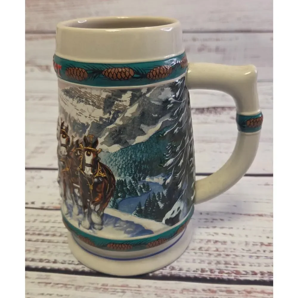 1993 Budweiser Holiday Stein Collection Snowy Mountain 6.5